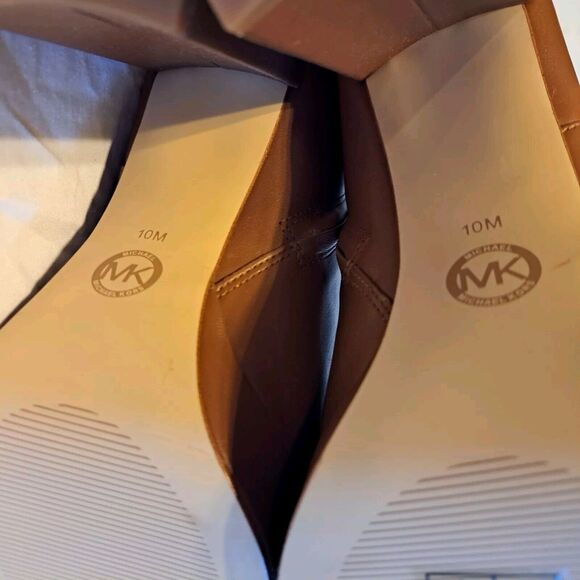 Michael Kors Women's Brown Leather Parker Platform Bootie Boots 4" Heel 10M New! - Picture 8 of 11